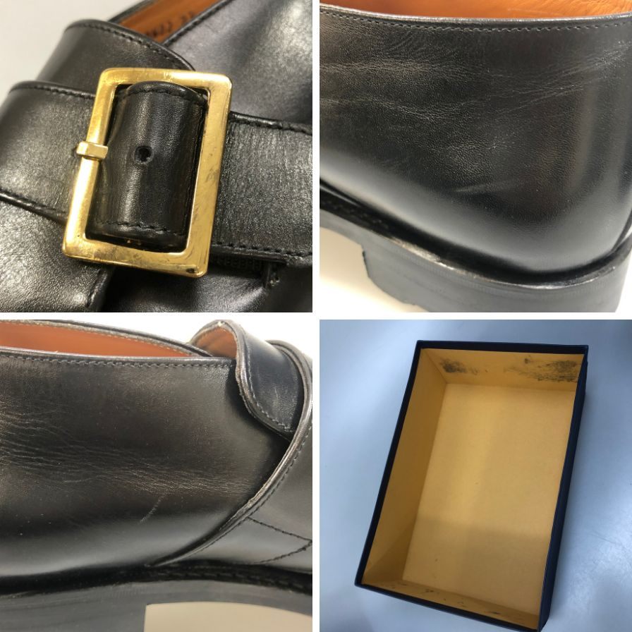 ジャランスリウァヤ レザーシューズ 99078 ジョージブーツ モンクストラップ カーフ ブラック サイズ7.5 メンズ Jalan Sriwijaya 約26.0cm【AFD9-2】