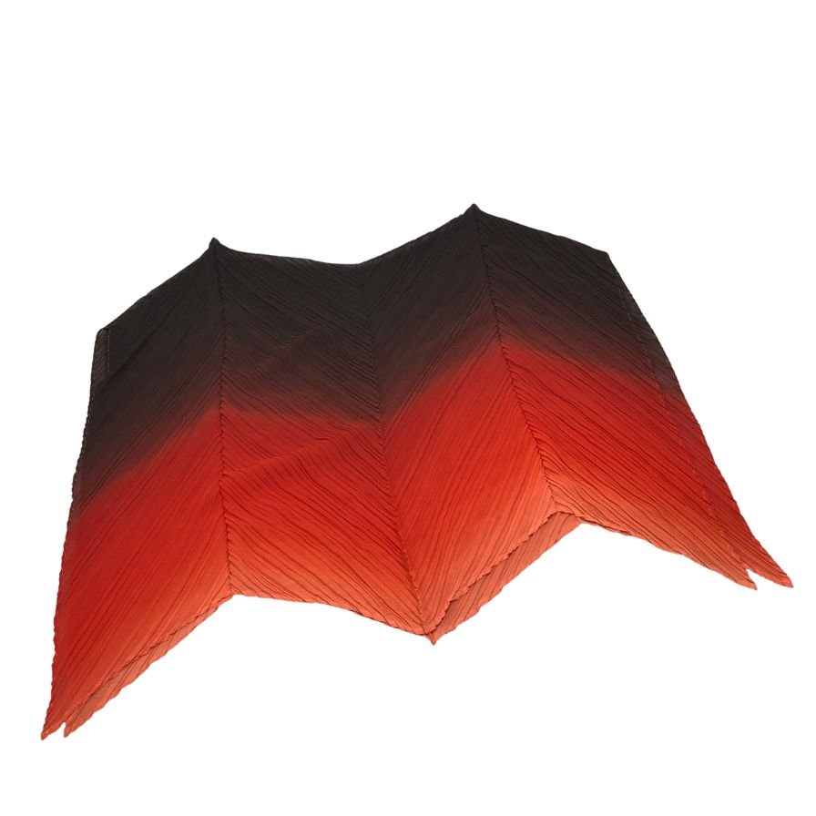 プリーツプリーツ イッセイミヤケ ストール 総柄 プリーツ 加工 ポリエステル タグ欠損 ピンク ブルー PLEATS PLEASE ISSEY MIYAKE【AFB49】