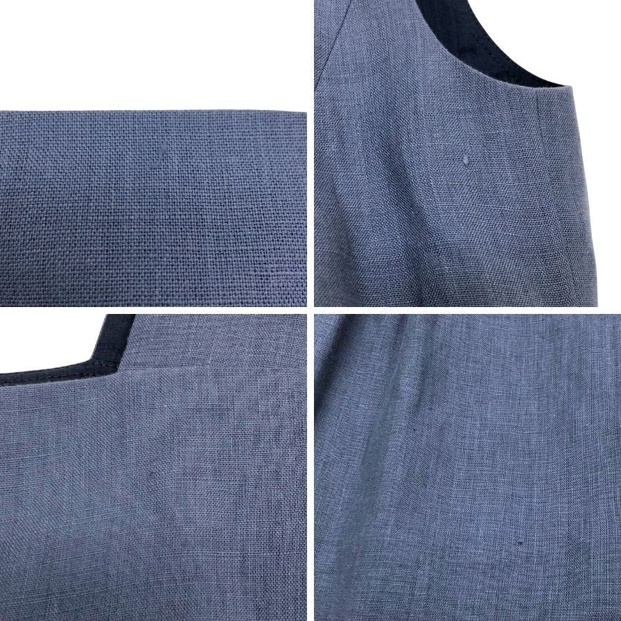 極美品◆フォクシー ノースリーブワンピース ブルー系 銀座20周年 38270 レディース サイズ38 FOXEY 【AFB25】