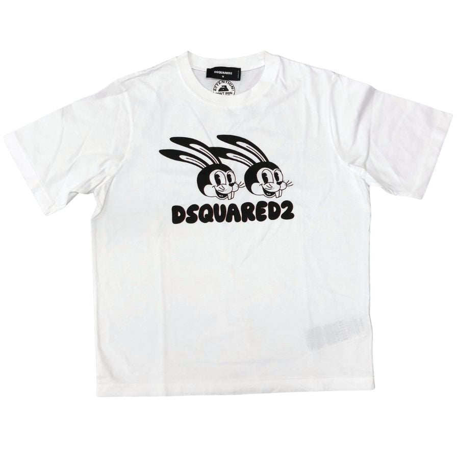 新品同様◆ディースクエアード ツインズラビット Tシャツ メンズ サイズM ホワイト DSQUARED2 【AFB8】