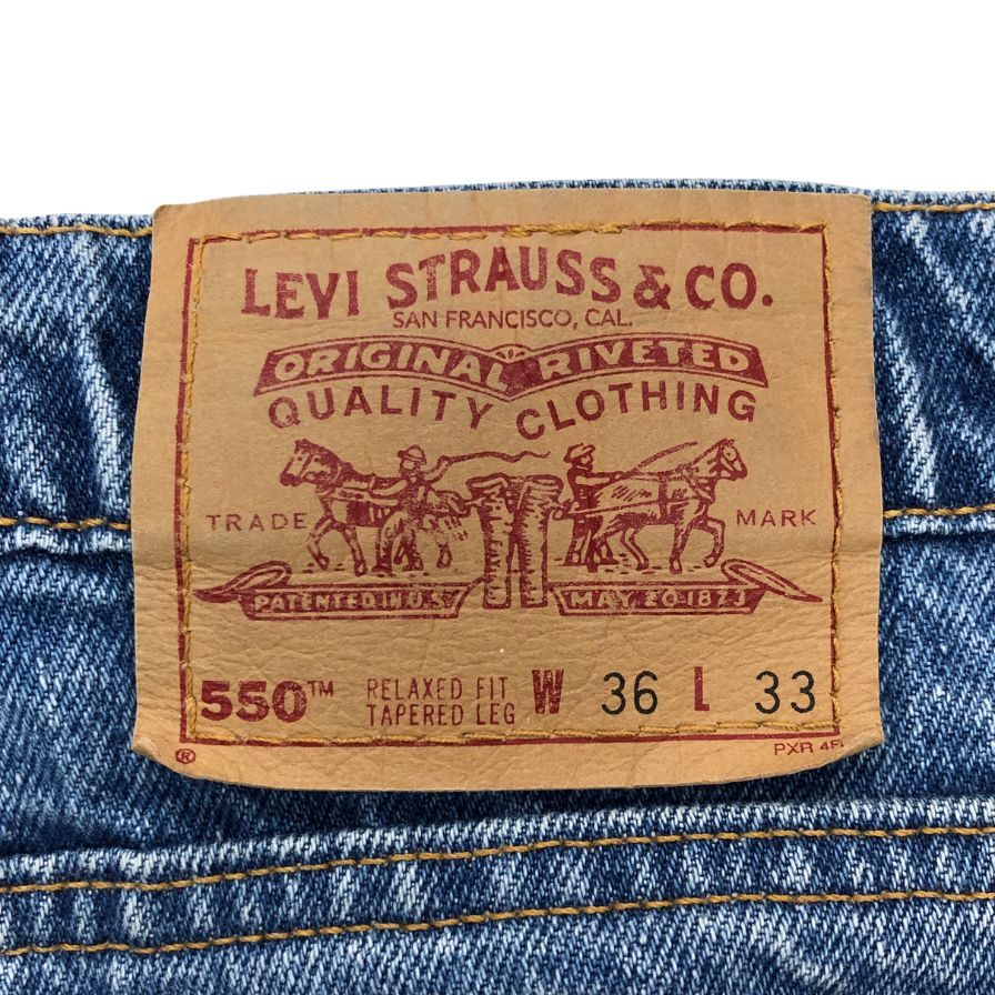 リーバイス デニム 550 ボタン裏653 USA製 インディゴ メンズ サイズ W36 L33 LEVI’S 【AFB39】