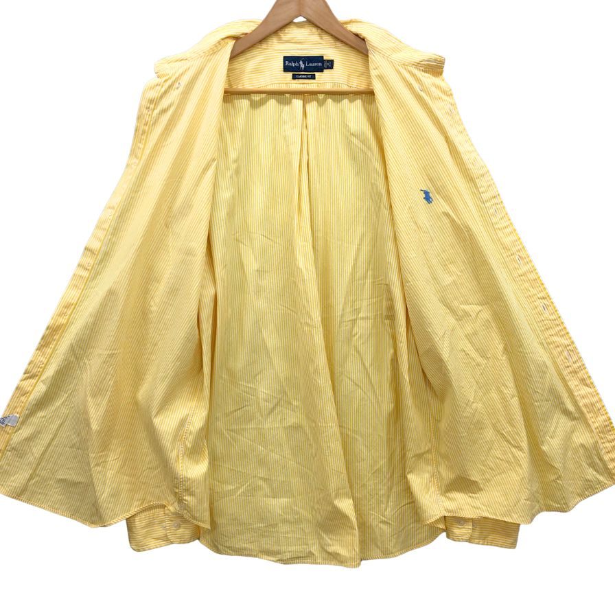 ラルフローレン 90S 長袖シャツ ストライプ イエロー系 サイズ18 Ralph Lauren【LA】