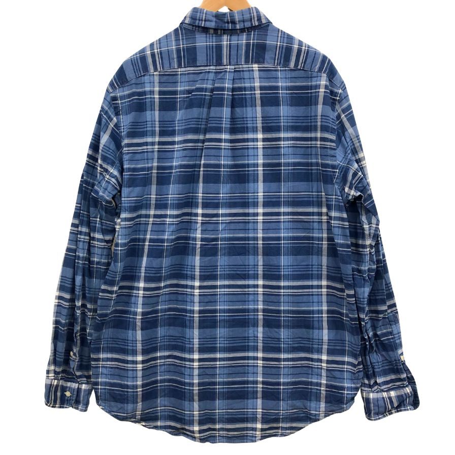 ラルフローレン チェックシャツ チェック柄 ブルー系 メンズ サイズXL Ralph Lauren【LA】