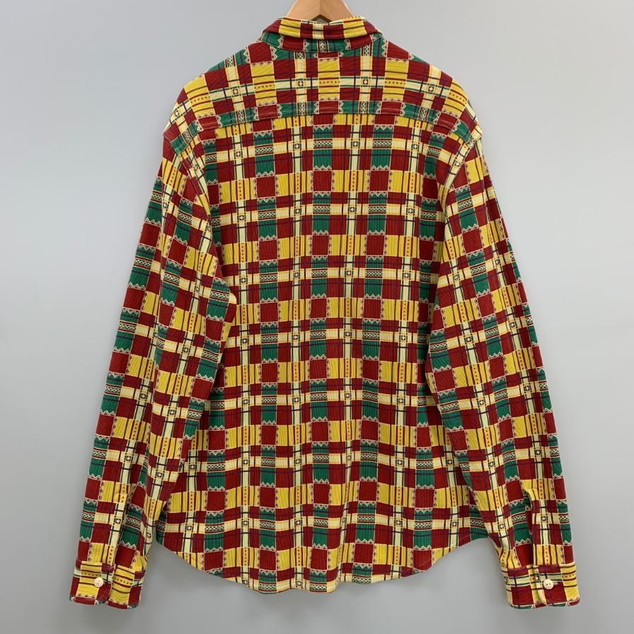 美品◆ダブルアールエル ラルフローレン 一つ星タグ 総柄 コットンシャツ メンズ サイズ XL RRL RALPH LAUREN 【AFB7】
