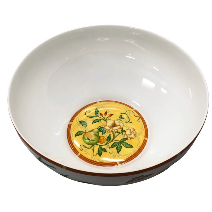 エルメス シエスタ ボウル 花柄 ホワイト 約25㎝ HERMES【AFI28】【中古】