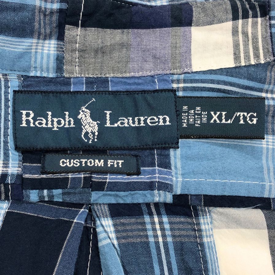 ラルフローレン 90S 長袖シャツ パッチワーク メンズ サイズXL Ralph Lauren【LA】