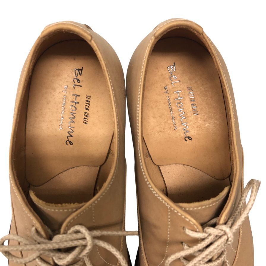 スコッチグレイン レザーシューズ ベルオム 746 ストレートチップ パンチド ベージュ サイズ24 メンズ SCOTCH GRAIN BELHOMME 約24.0cm【AFD9】