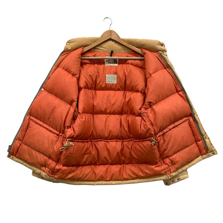中古◆ザ ノースフェイス ダウンジャケット 茶タグ ビンテージ USA製 ベージュ メンズ サイズL THE NORTH FACE 【AFA12】
