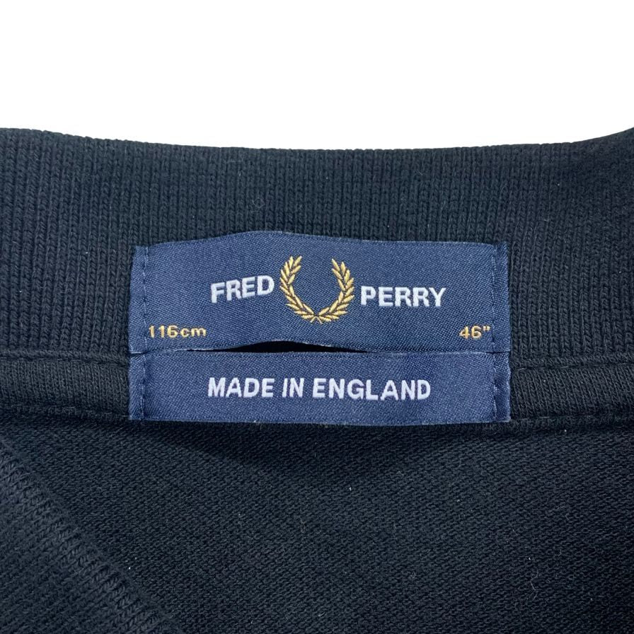 美品◆フレッドペリー 半袖ポロシャツ ゴールドライン ブラック メンズ サイズ46 FRED PERRY 【AFB35】