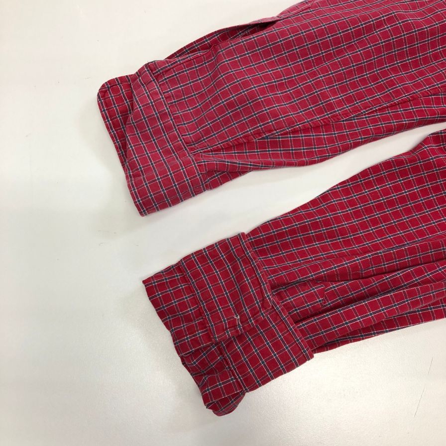 美品◆ラルフローレン ボタンダウンシャツ 90S チェック レッド メンズ サイズXL Ralph Lauren 【AFB43】