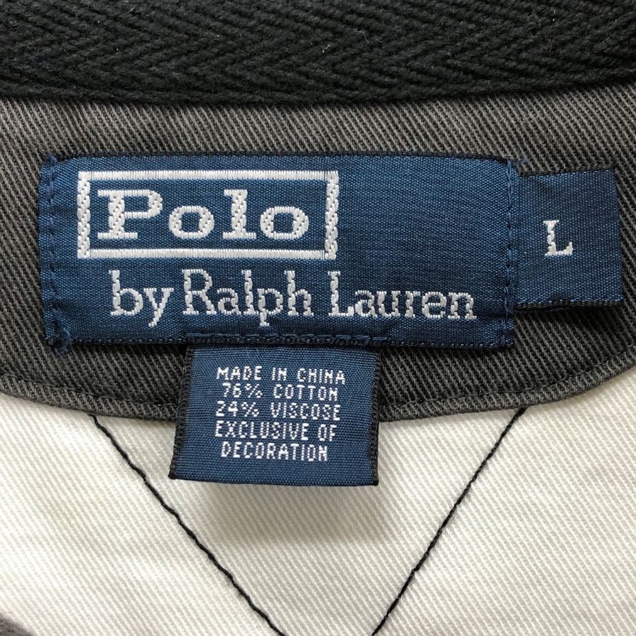 ポロラルフローレン ラガーシャツ 90S コットン ネイビー メンズ サイズL Polo Ralph Lauren【LA】