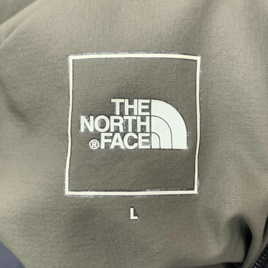 美品◆ザ ノースフェイス リバーシブル NY82180 ダウンジャケット フーディ メンズ カーキ ブラック サイズL THE NORTH FACE 【AFA21】