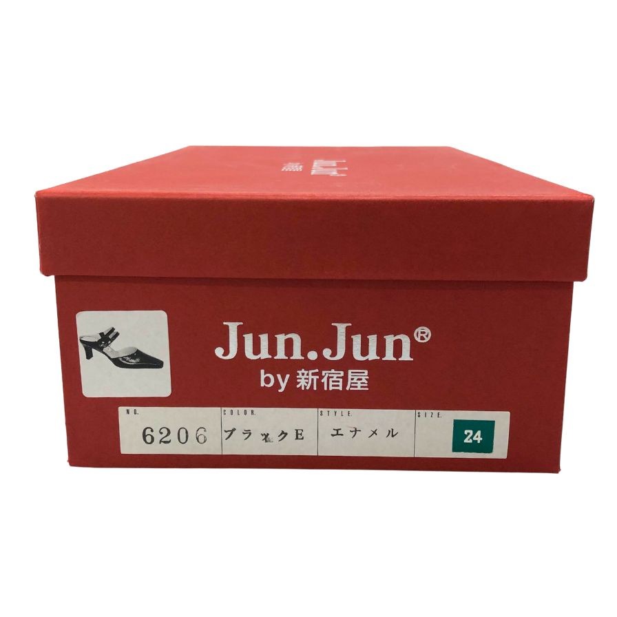 ジュンジュンバイ新宿屋 パンプス 6206 エナメル ブラック サイズ24 レディース Jun.Jun by shinjukuya 約24.0cm【7-15】