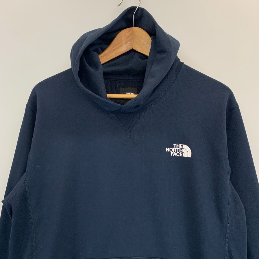 中古◆ザ ノースフェイス パーカー バック スクエア ロゴ フーディー NT12034 裏パイル ネイビー メンズ サイズL THE NORTH FACE 【AFB15】