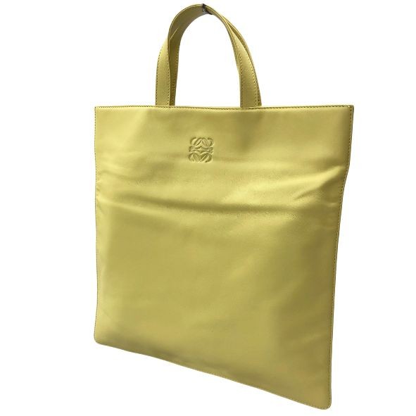 ロエベ トートバッグ アナグラム レザー イエロー レディース LOEWE【AFE12】