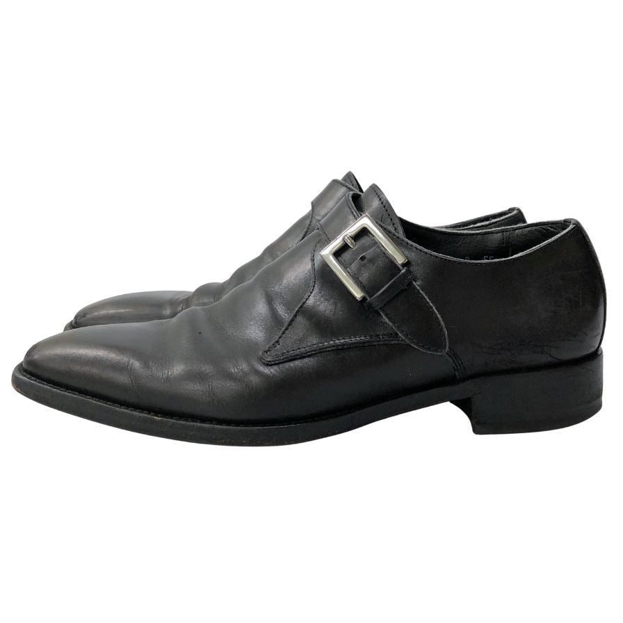 エルメネジルドゼニア レザーシューズ シングルモンク ブラック サイズ UK9EE Ermenegildo Zegna 約27.5cm【AFC30】