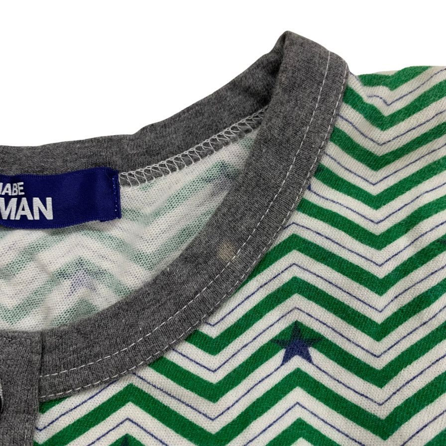 中古◆コムデギャルソン ジュンヤワタナベマン Tシャツ ハーフボタン クルーネック 総柄 天竺 メンズ サイズM COMME des GARCONS JUNYA WATANABE MAN 【AFB49】