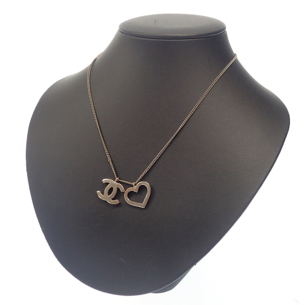 中古◆シャネル ネックレス ココマーク ハート 04P シルバー系 CHANEL【AFI11】
