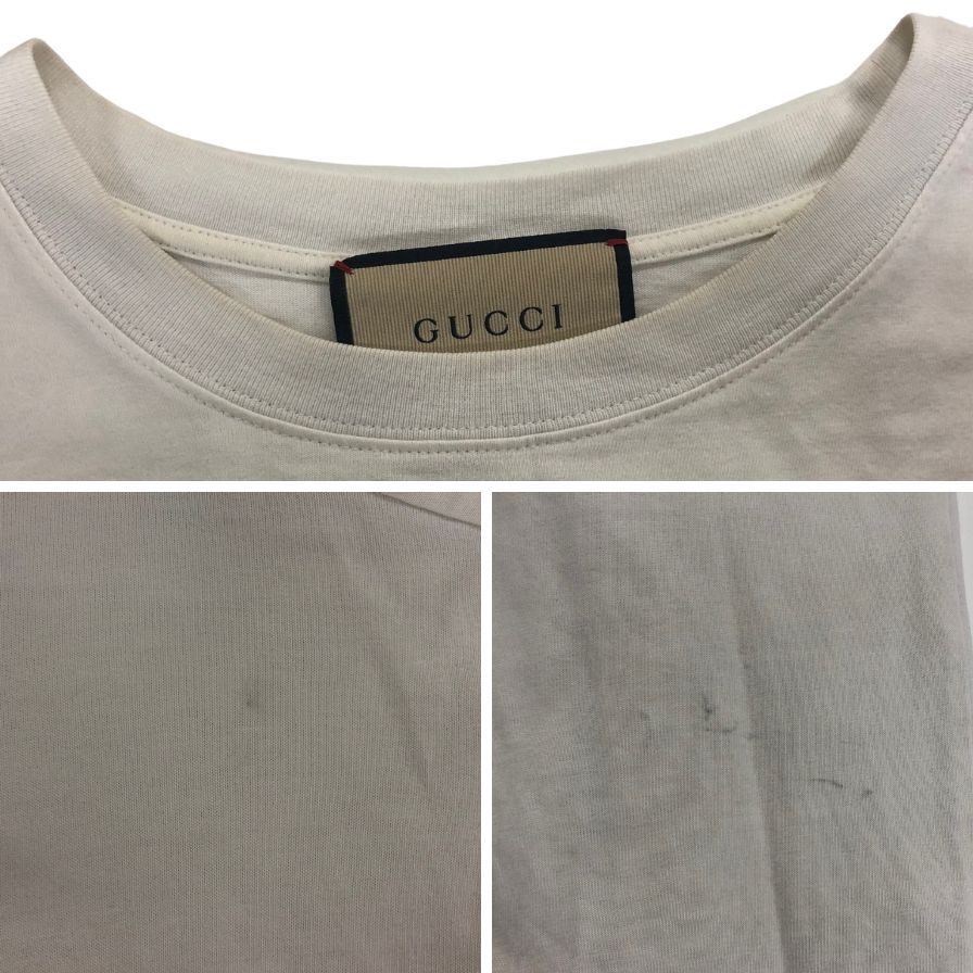 中古◆グッチ 半袖Tシャツ プリント FIRENZE 1921 ホワイト メンズ サイズS GUCCI 【AFB23】