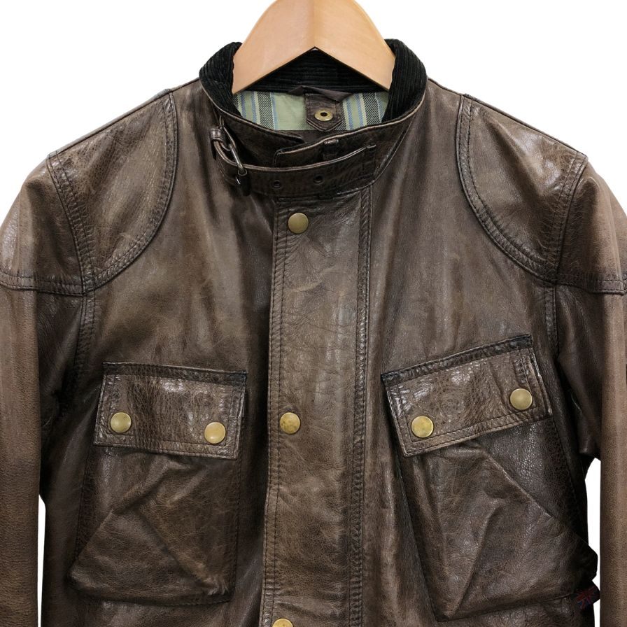 美品◆ベルスタッフ トライアルマスター ゴールドラベル パンサージャケット ブラウン メンズ サイズ42 Belstaff Trialmaster Panther Jacket 【AFG1】
