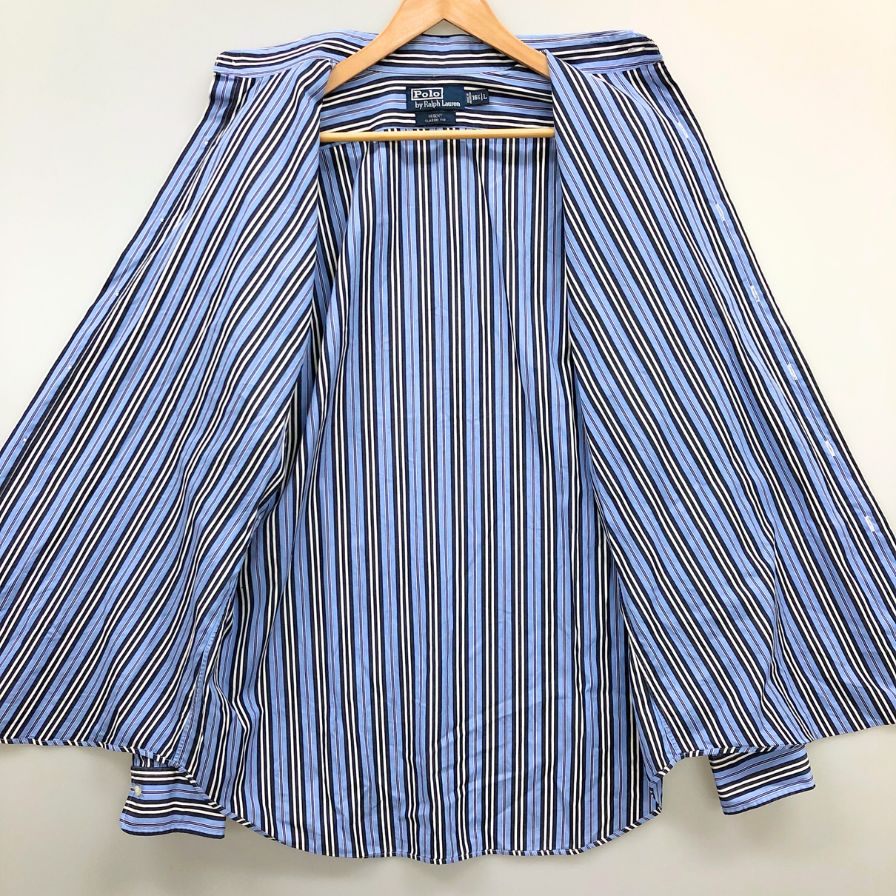 美品◆ポロ ラルフローレン ストライプシャツ サイズL メンズ POLO RALPH LAUREN 【AFB37】