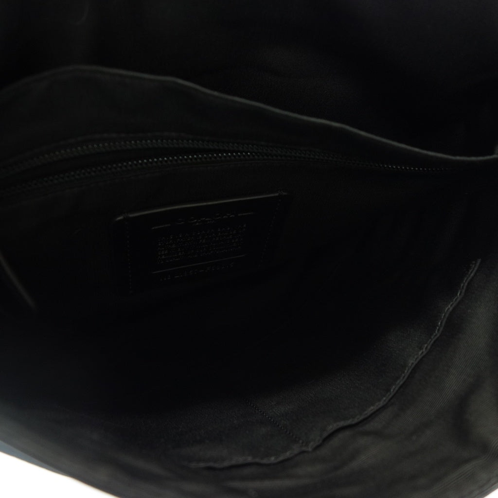 美品◆コーチ ショルダーバッグ メッセンジャーバッグ レザー ブラック COACH【AFE12】
