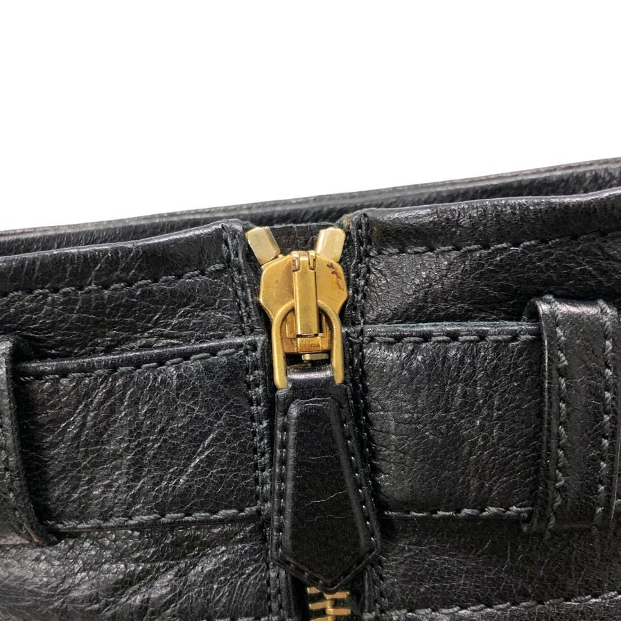 プラダ サイドジップブーツ チャンキーヒール ブラック ゴールド金具 レディース サイズ36 PRADA 約22.5cm【AFC34】