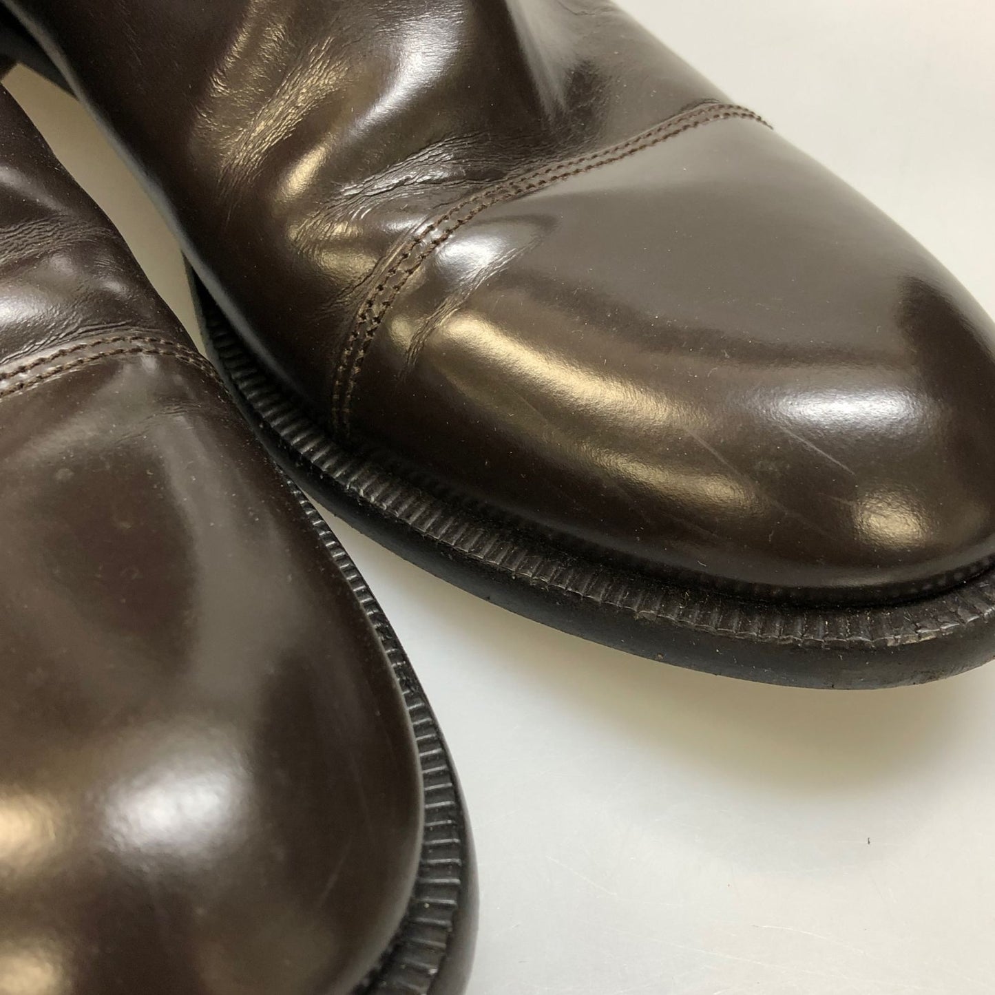 グッチ サイドゴアブーツ ガラスレザー 225106 ストレートチップ メンズ ブラウン サイズ7.5 GUCCI 約25.5cm【AFC43】