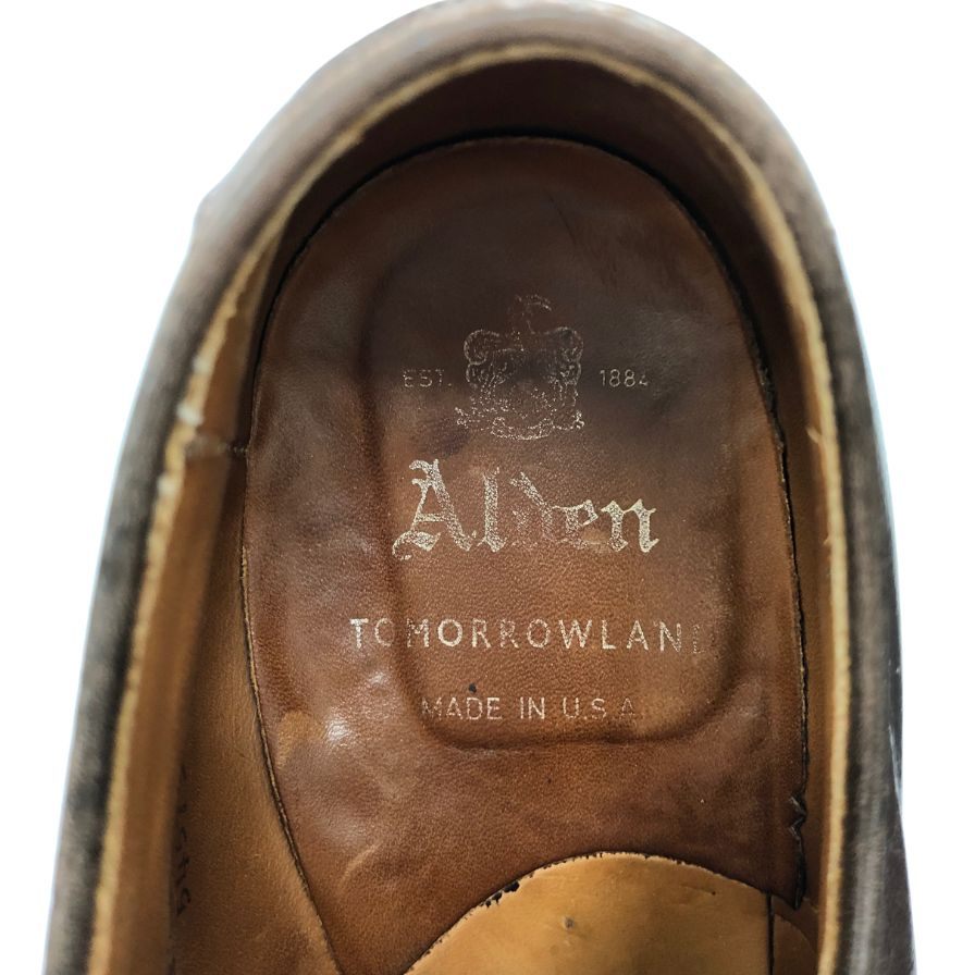 オールデン トゥモローランド別注 Vチップ 54573 カーフ ブラウン US7.5D ALDEN ビジネスシューズ 約25.5cm【LA】【中古】