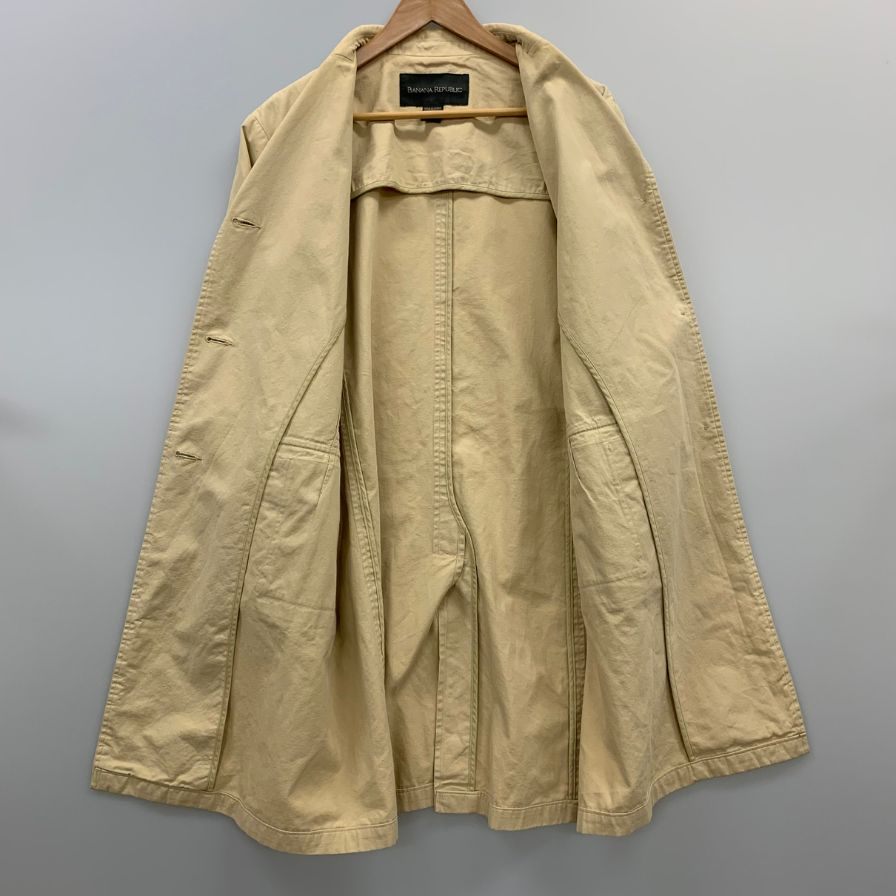 美品◆バナナリパブリック コート オールド コットン ベージュ メンズ サイズ L BANANA REPUBLIC 【AFB34】