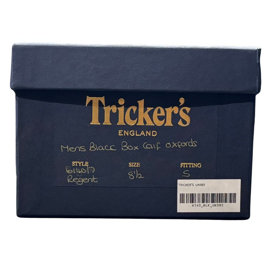 トリッカーズ レザーシューズ リージェント ストレートチップ カーフ ブラック サイズ8.5 メンズ Tricker's ビジネスシューズ 約27.0cm【LA】【中古】