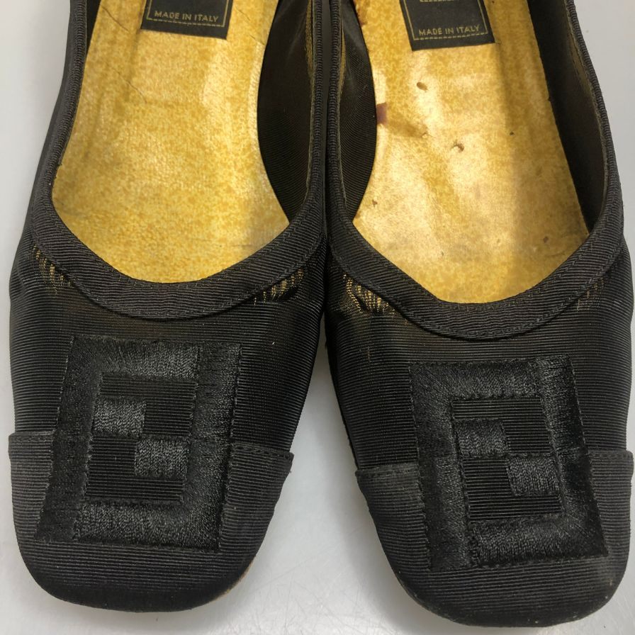フェンディ メッシュ パンプス レディース サイズ37 ブラック FENDI 約23.5cm【AFC8】