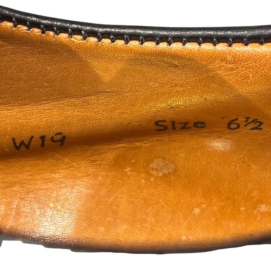 トリッカーズ レザーシューズ 筆記体ロゴ プレーントゥ ブラック サイズ6.5 メンズ Tricker's ビジネスシューズ 約25.0cm【LA】【中古】
