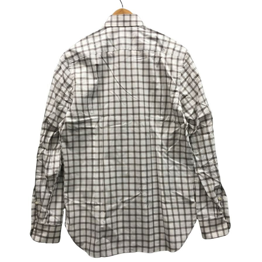 極美品◆エッリコ フォルミコラ シャツ コットン チェック柄 ホライトブラウン系 メンズ サイズ16/41 ERRICO FORMICOLA 【AFB11】