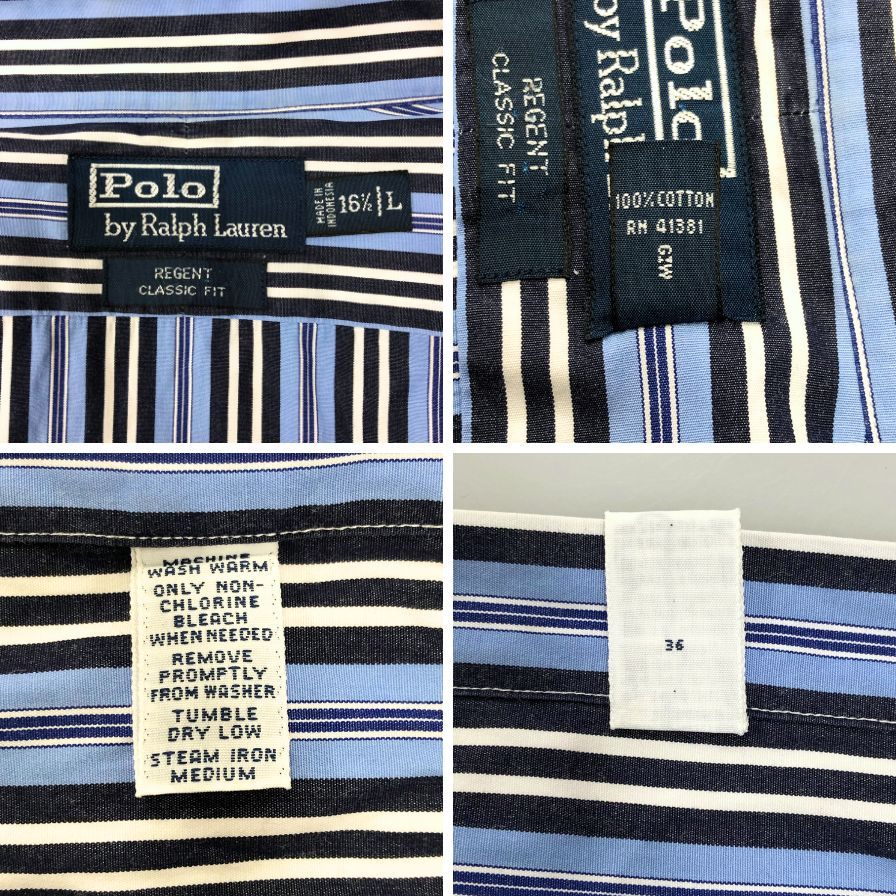 美品◆ポロ ラルフローレン ストライプシャツ サイズL メンズ POLO RALPH LAUREN 【AFB37】