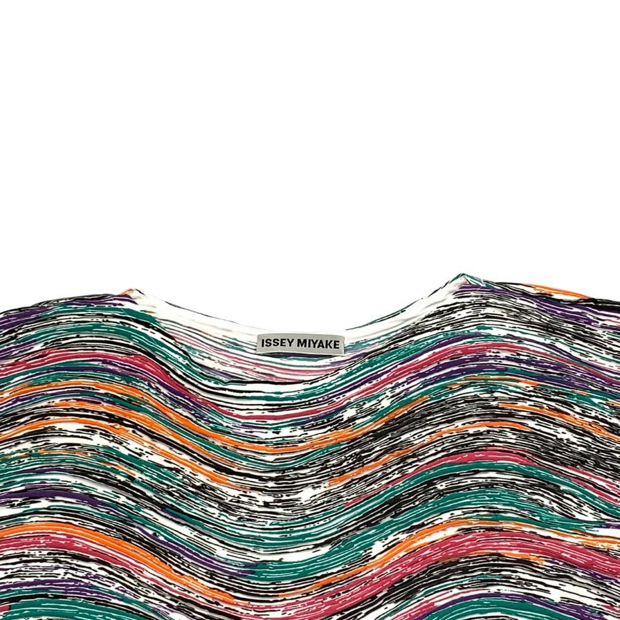 極美品◆イッセイミヤケ プリーツトップス IM92FJ504 マルチカラー サイズ2 レディース ISSEY MIYAKE 【AFB13】