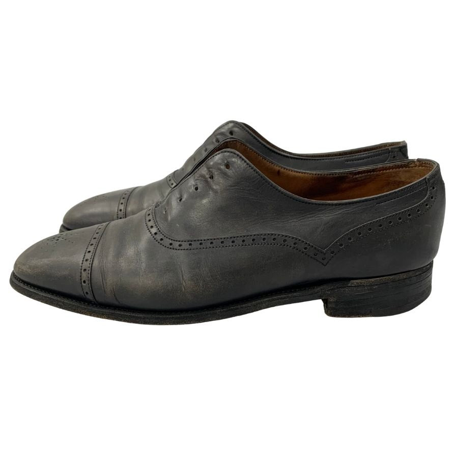 ジョンロブ レザーシューズ SEYMOUR パンチドキャップ メンズ ブラック サイズ8 JOHN LOBB 約26.5cm【AFC41】