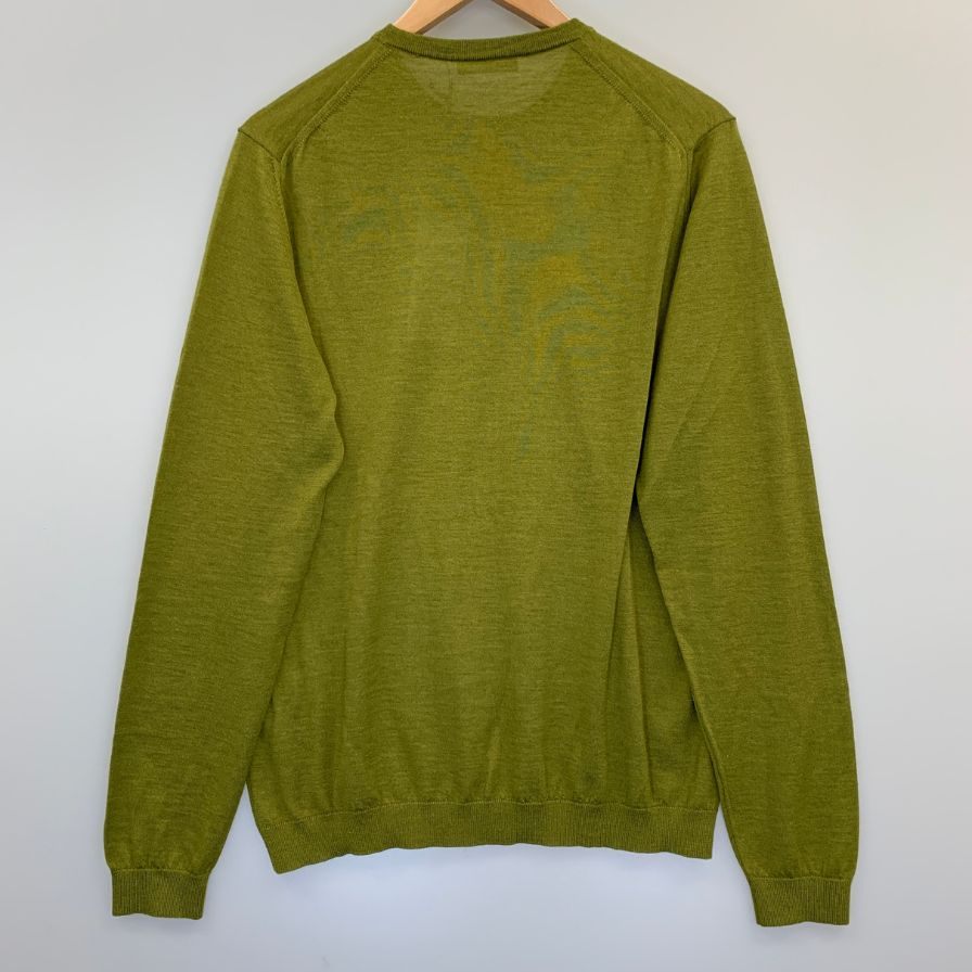 極美品◆ロベルトコリーナ ニット セーター ハイゲージ カシミア シルク グリーン メンズ サイズ48 roberto collina 【AFB12】