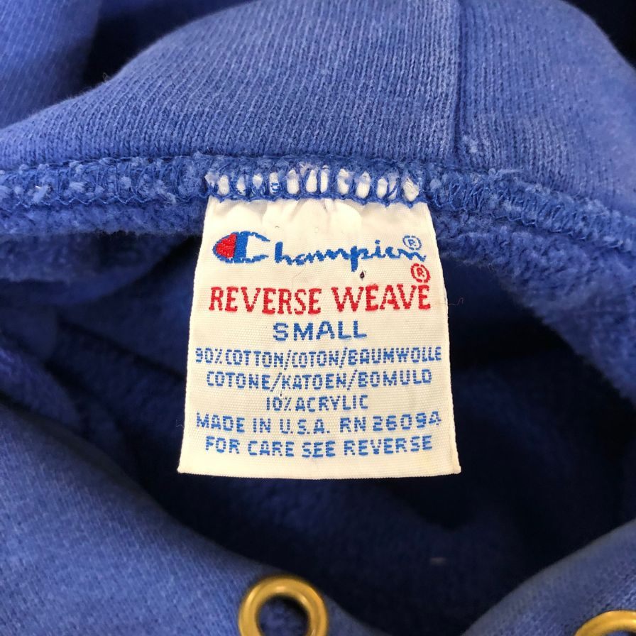 中古◆チャンピオン リバースウィーブ 90S 刺繍タグ USA製 ブルー メンズ サイズS champion reverse weave 【AFB10】