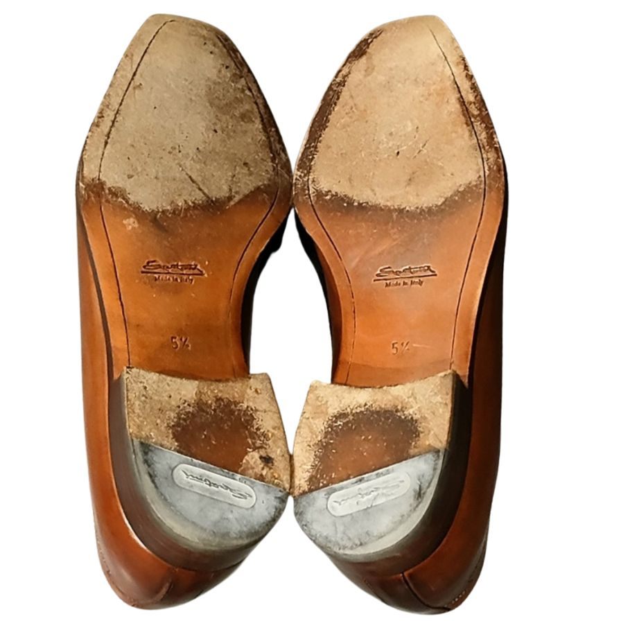 サントーニ レザーシューズ Uチップ ブラウン メンズ サイズUK5.5 Santoni ビジネスシューズ 約24.0cm【LA】【中古】