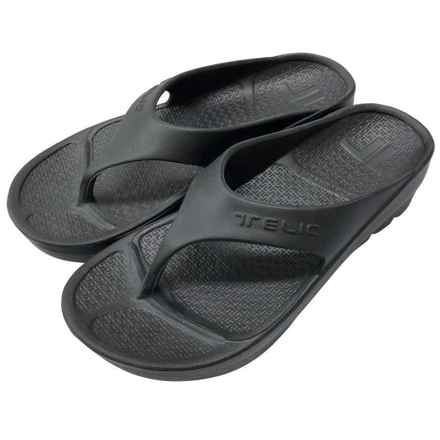 テリック サンダル リカバーソフト メンズ サイズML ブラック TELIC 約25.5cm【AFC44】