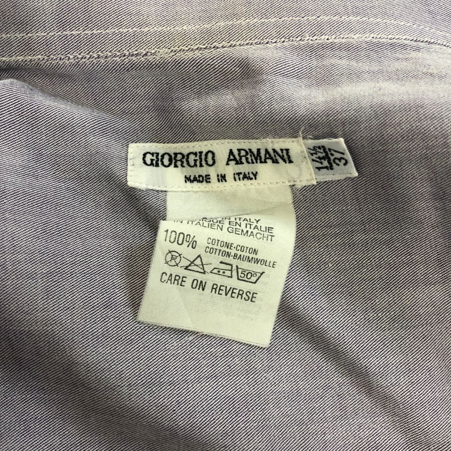 極美品◆ジョルジオアルマーニ 長袖シャツ コットン パープル メンズ サイズ37 GIORGIO ARMANI 【AFB26】
