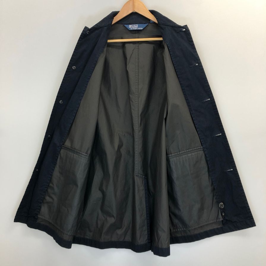 中古◆ポロ ラルフローレン ステンカラーコート ネイビー メンズ サイズM Polo Ralph Lauren 【AFB11】