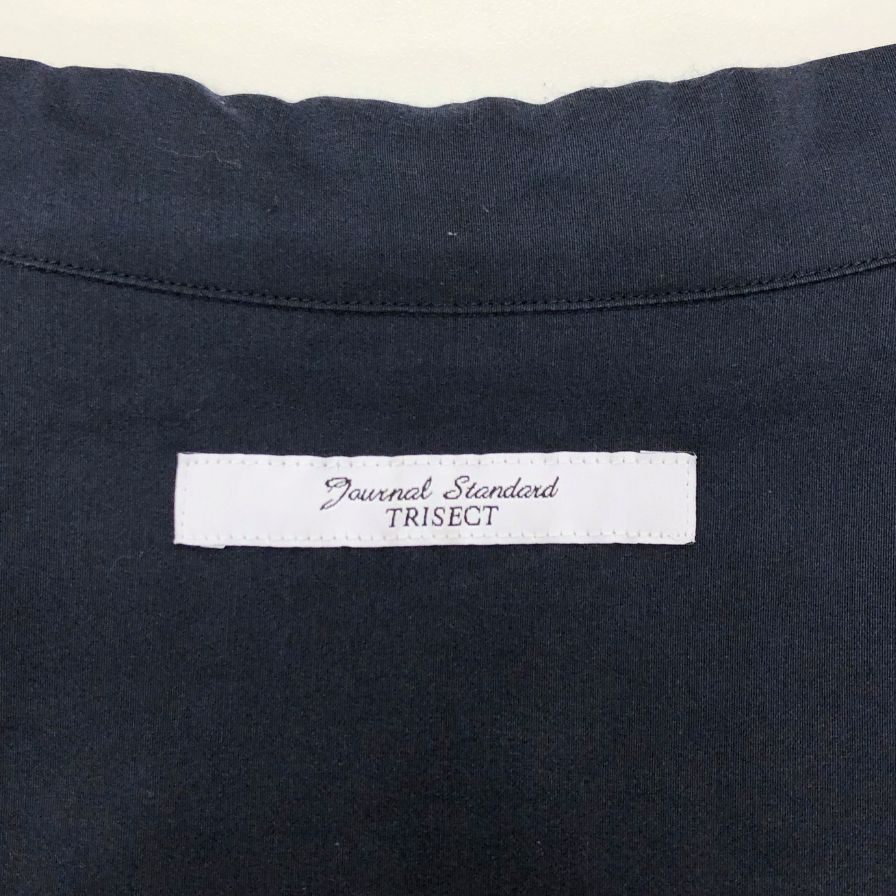 美品◆ジャーナルスタンダード シャツ シルク 半袖 ネイビー サイズM メンズ JOURNAL STANDARD 【AFB6】