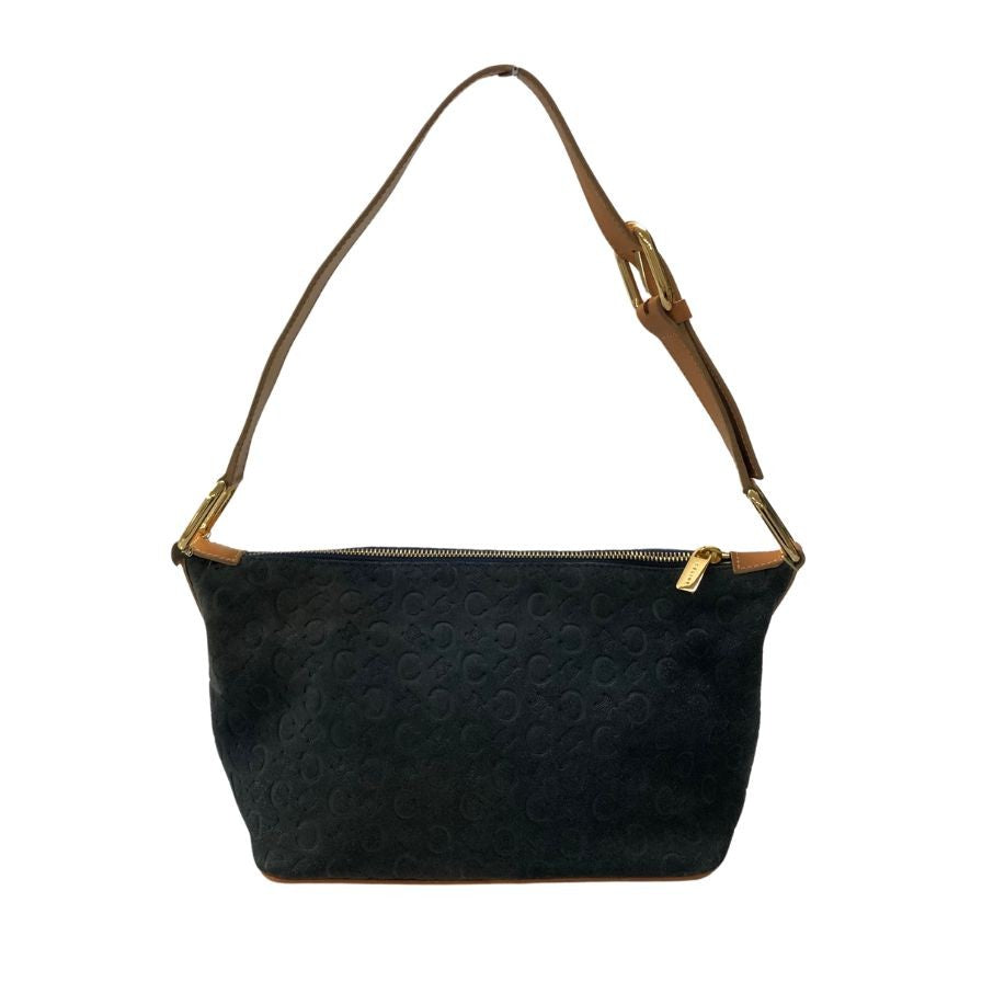 セリーヌ ショルダーバッグ ワンショルダー Cマカダム スエード×レザー ブルー レディース CELINE【AFE11】