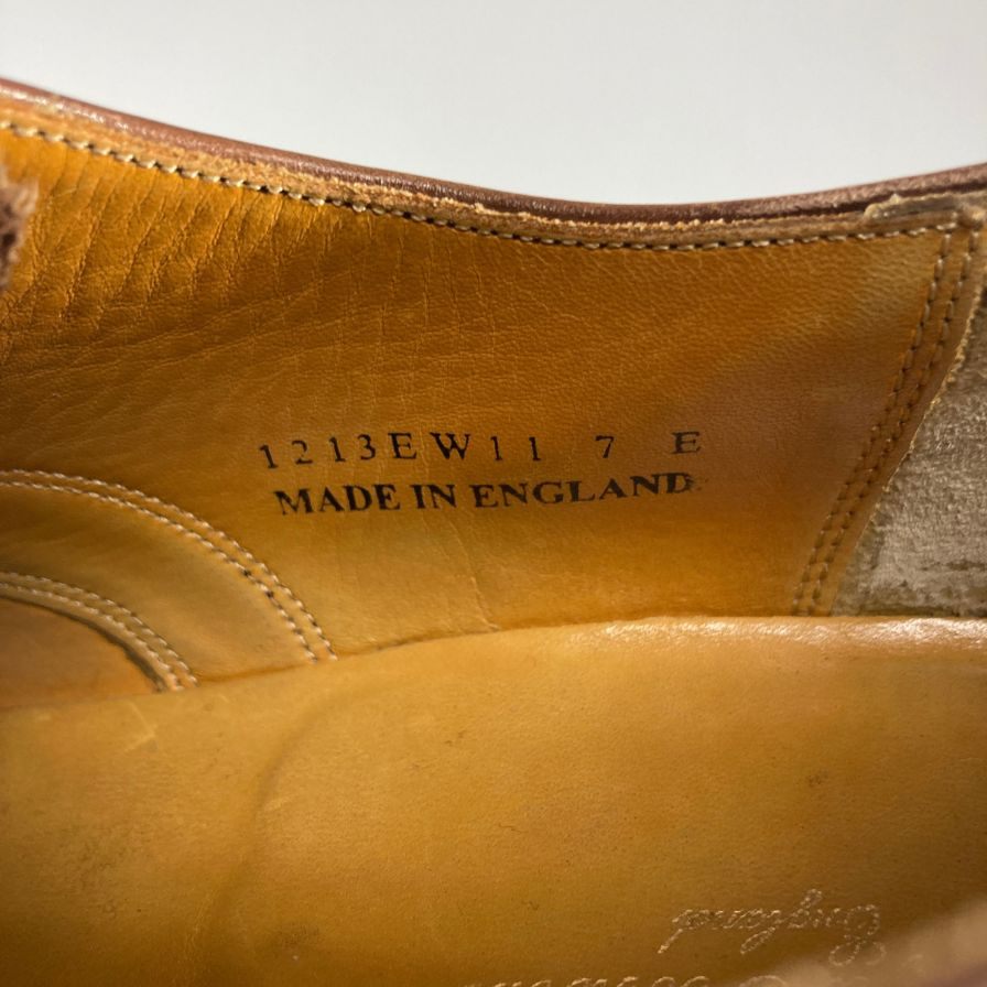 ロイドフットウェア レザーシューズ ストレートチップ カーフ 1213 ブラウン サイズUK7E Lloyd Footwear ビジネスシューズ 約26.0cm【LA】【中古】