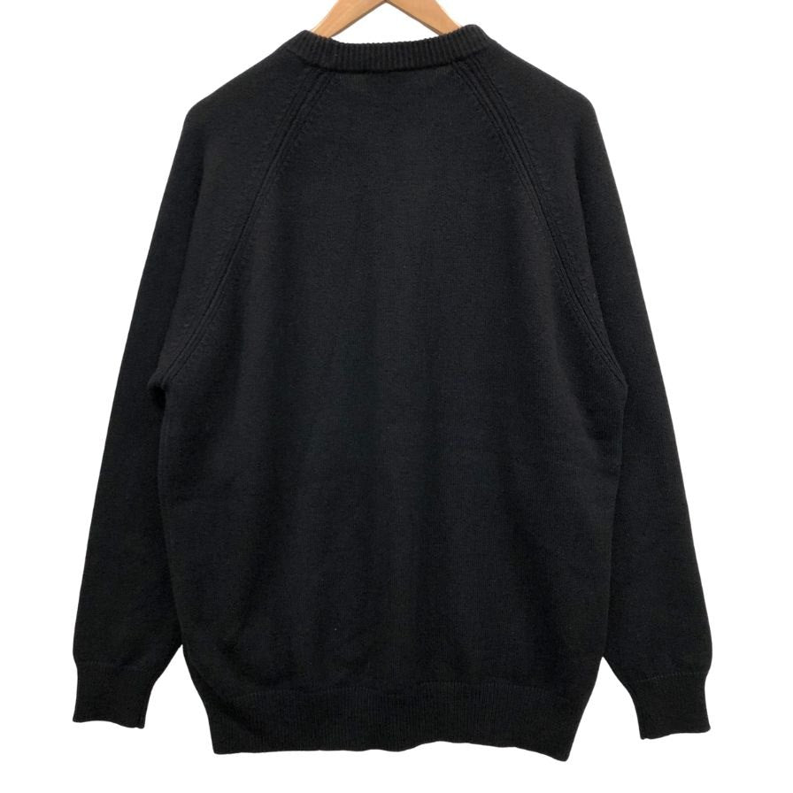 極美品◆ジバンシー ラウンドネックニット セーター ネックチェーン レディース カシミア サイズM ブラック BW90CM4Z9K GIVENCHY 【AFB5】