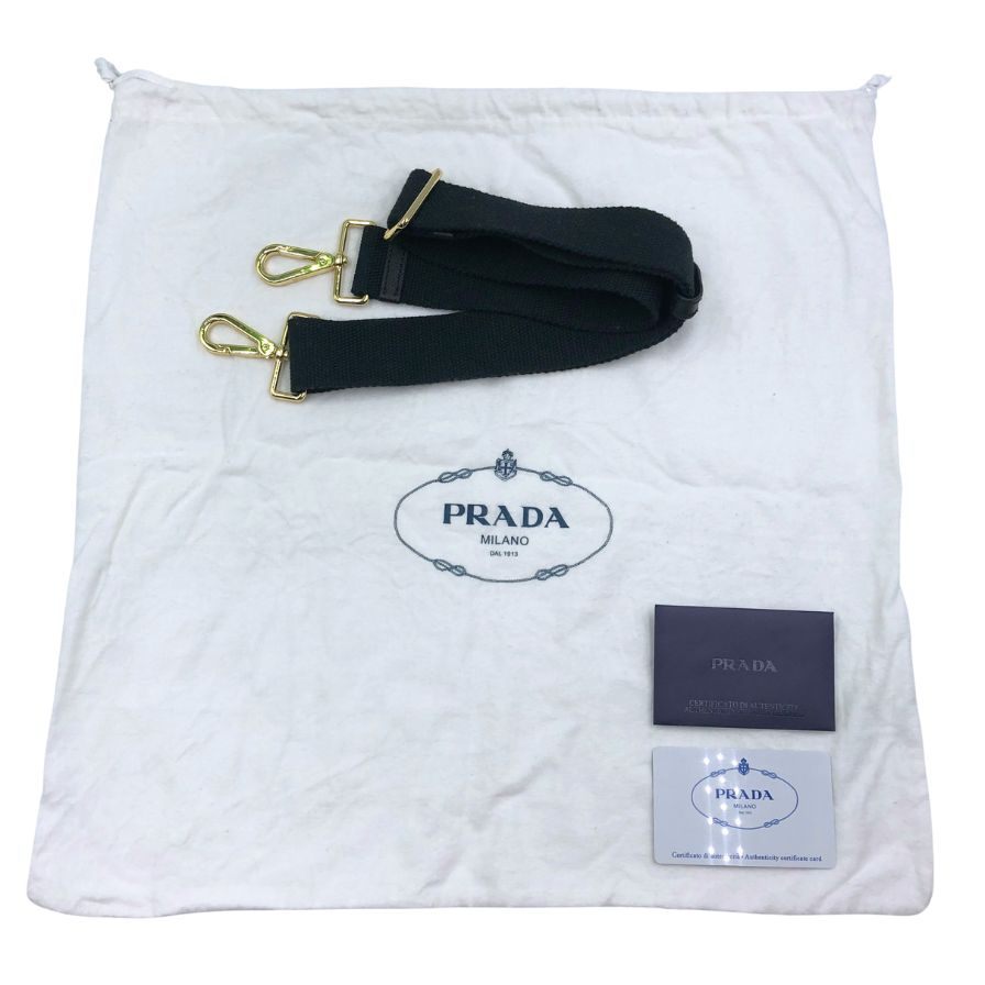 プラダ トートバッグ カナパ ビジュー B24390 ラインストーン スタッズ NERO キャンバス ブラック PRADA【AFE10】