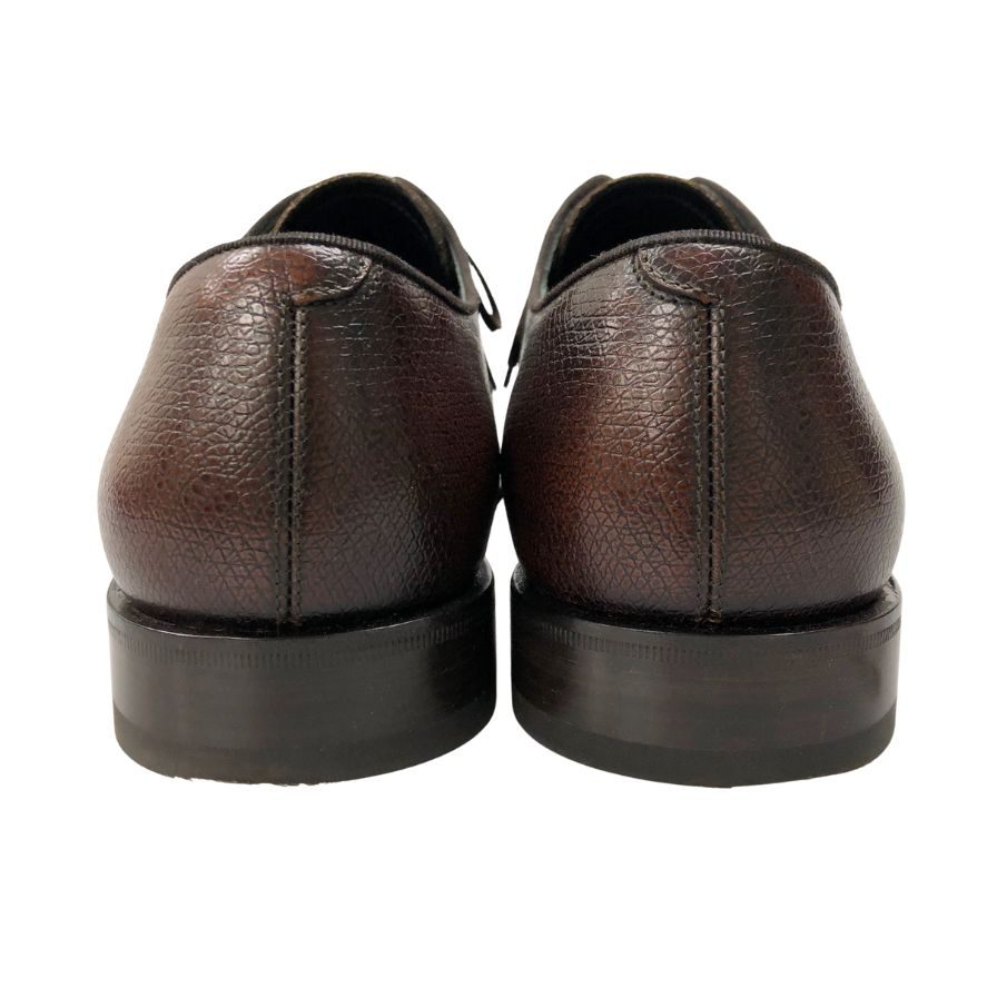 サルヴァトーレ フェラガモ レザーシューズ プレーントゥ キャビアスキン ブラウン系 サイズ5 レディース Salvatore Ferragamo 約22.5cm【AFD2】
