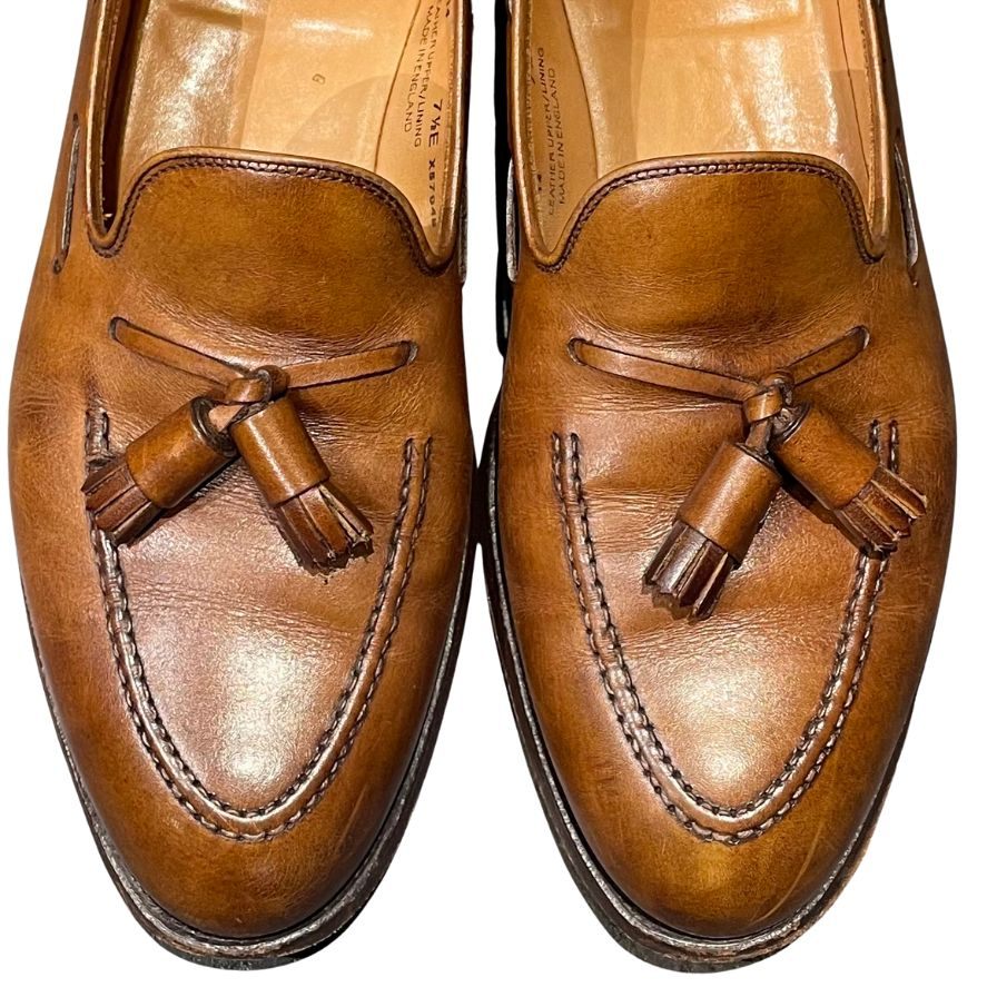 クロケット&ジョーンズ レザーシューズ キャベンデッシュ3 タッセルローファー カーフ ブラウン サイズUK7.5E CROCKETT&JONES ローファー 約26.5cm【LA】【中古】